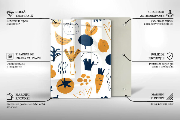 Skleněná krájecí deska Jídlo ilustrace