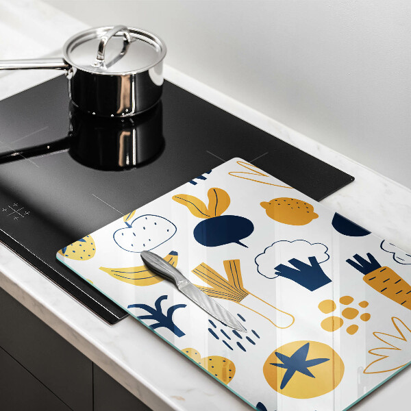 Skleněná krájecí deska Jídlo ilustrace