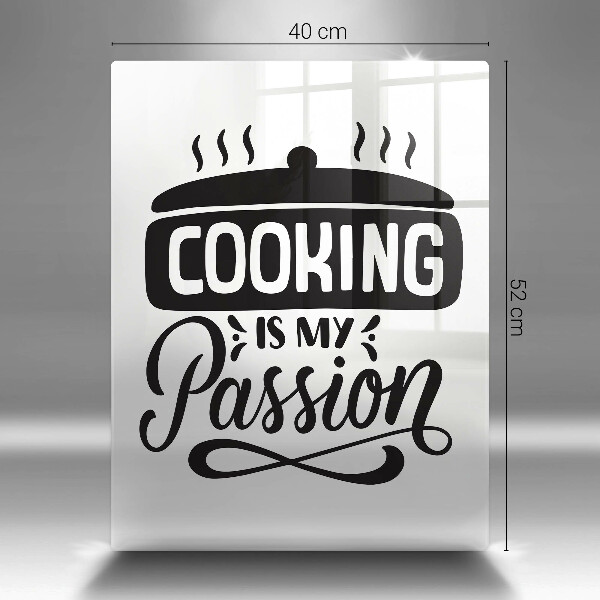 Skleněná krájecí deska Cooking is my passion