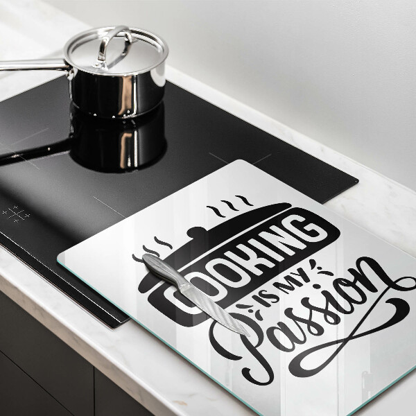 Skleněná krájecí deska Cooking is my passion