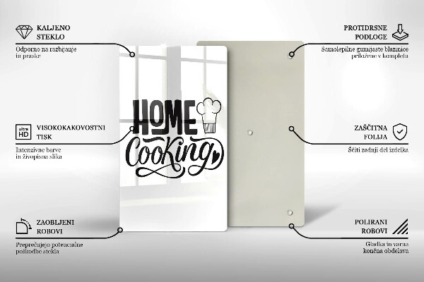 Skleněná krájecí deska Home cooking