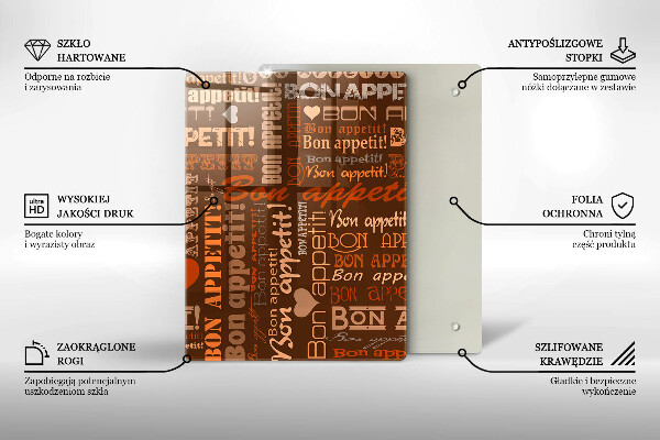 Skleněná krájecí deska Bon appetit