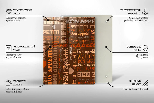 Skleněná krájecí deska Bon appetit