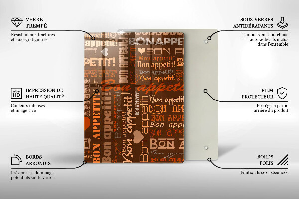 Skleněná krájecí deska Bon appetit