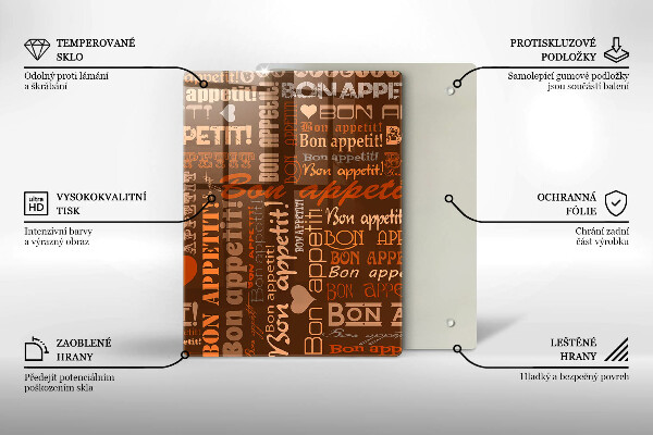 Skleněná krájecí deska Bon appetit