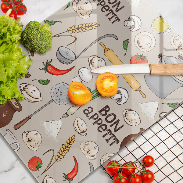 Skleněná krájecí deska Ilustrace kuchyně