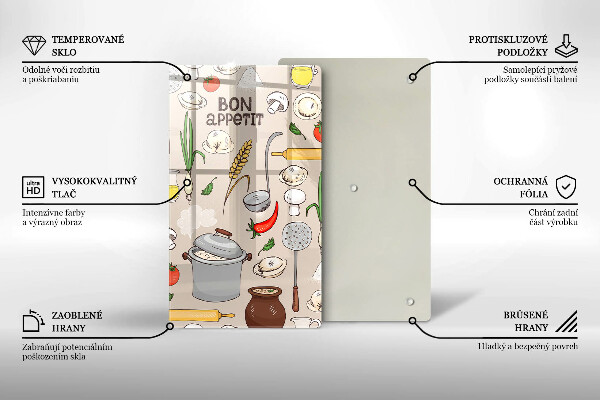 Skleněná krájecí deska Ilustrace kuchyně