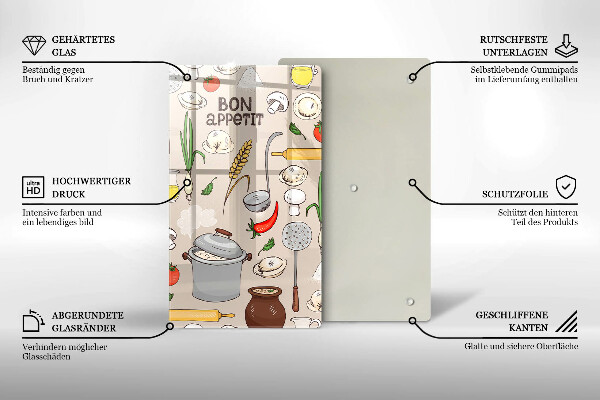 Skleněná krájecí deska Ilustrace kuchyně