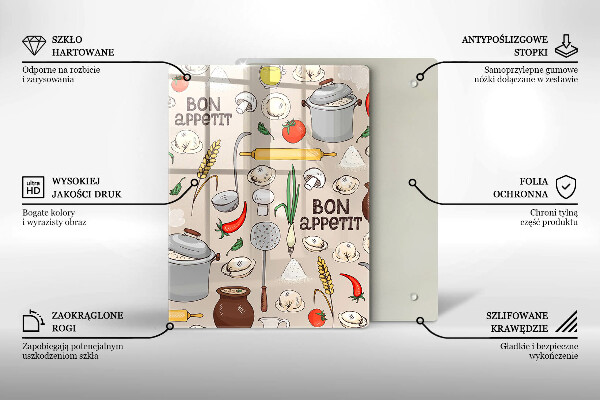 Skleněná krájecí deska Ilustrace kuchyně