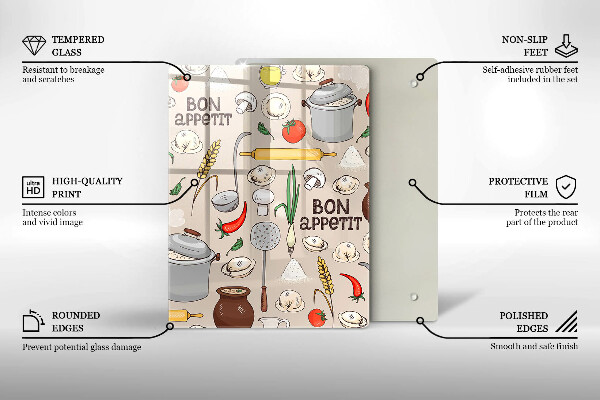 Skleněná krájecí deska Ilustrace kuchyně
