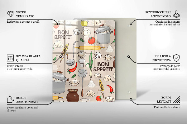 Skleněná krájecí deska Ilustrace kuchyně