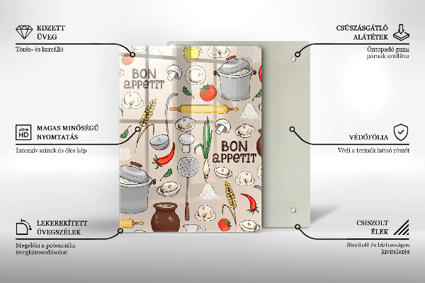 Skleněná krájecí deska Ilustrace kuchyně