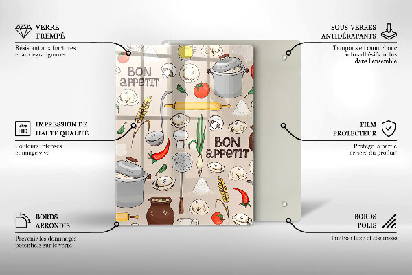 Skleněná krájecí deska Ilustrace kuchyně