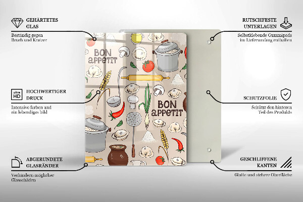 Skleněná krájecí deska Ilustrace kuchyně