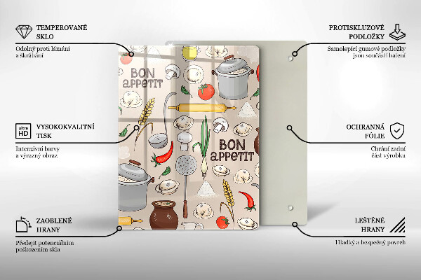 Skleněná krájecí deska Ilustrace kuchyně