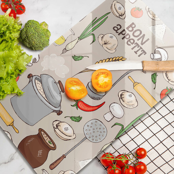 Skleněná krájecí deska Ilustrace kuchyně