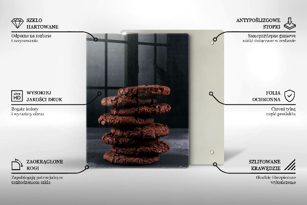 Skleněná krájecí deska Čokoládové sušenky