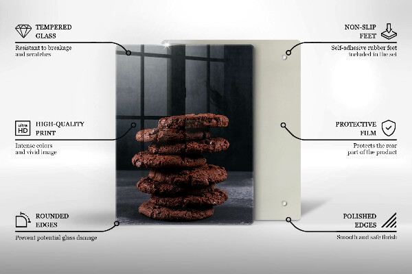 Skleněná krájecí deska Čokoládové sušenky