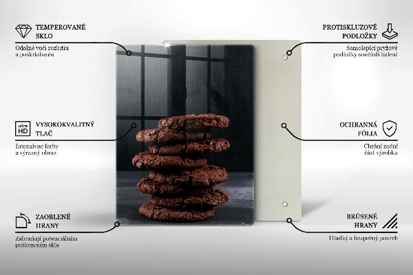 Skleněná krájecí deska Čokoládové sušenky