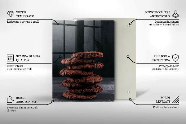 Skleněná krájecí deska Čokoládové sušenky