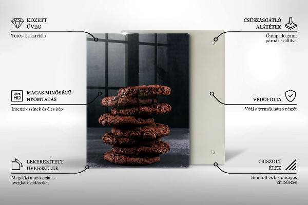 Skleněná krájecí deska Čokoládové sušenky