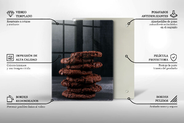 Skleněná krájecí deska Čokoládové sušenky