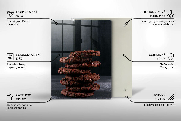 Skleněná krájecí deska Čokoládové sušenky