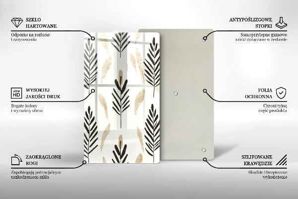 Skleněná krájecí deska Boho rostliny