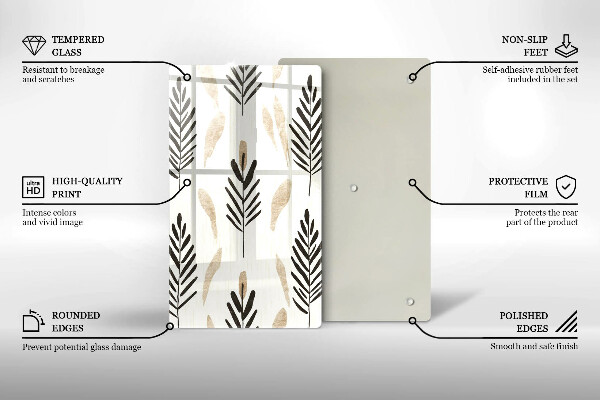 Skleněná krájecí deska Boho rostliny