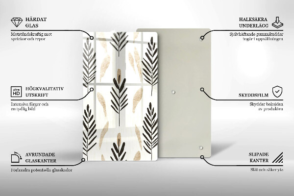 Skleněná krájecí deska Boho rostliny