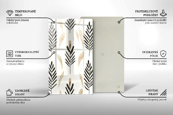 Skleněná krájecí deska Boho rostliny