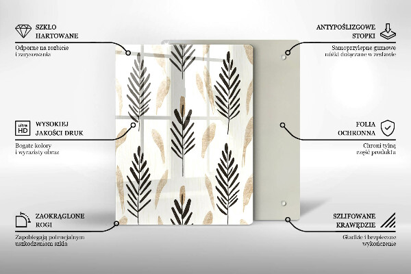 Skleněná krájecí deska Boho rostliny