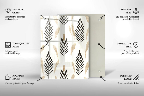 Skleněná krájecí deska Boho rostliny