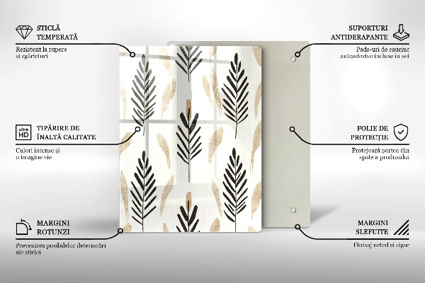 Skleněná krájecí deska Boho rostliny