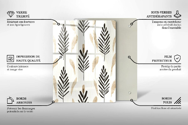 Skleněná krájecí deska Boho rostliny