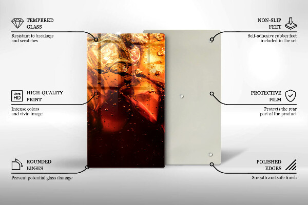 Skleněná krájecí deska Kolový nápoj s ledem