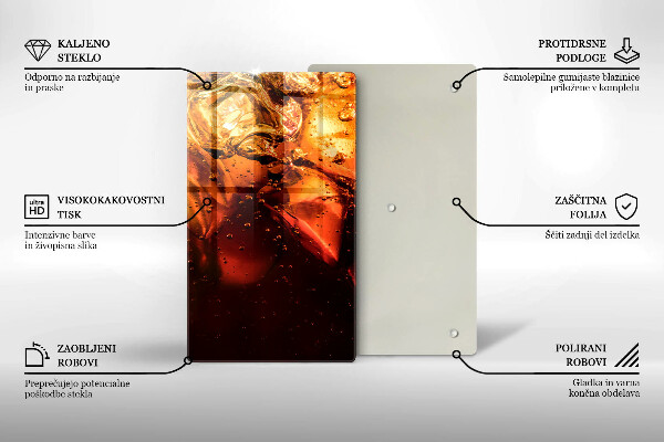 Skleněná krájecí deska Kolový nápoj s ledem