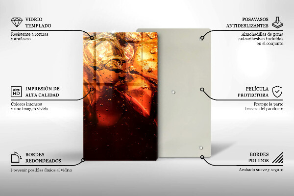 Skleněná krájecí deska Kolový nápoj s ledem