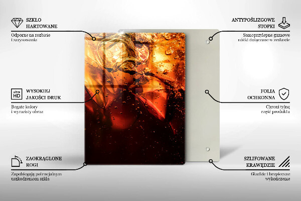 Skleněná krájecí deska Kolový nápoj s ledem