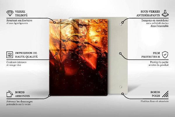 Skleněná krájecí deska Kolový nápoj s ledem