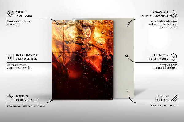 Skleněná krájecí deska Kolový nápoj s ledem