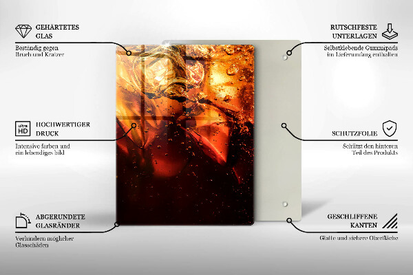 Skleněná krájecí deska Kolový nápoj s ledem