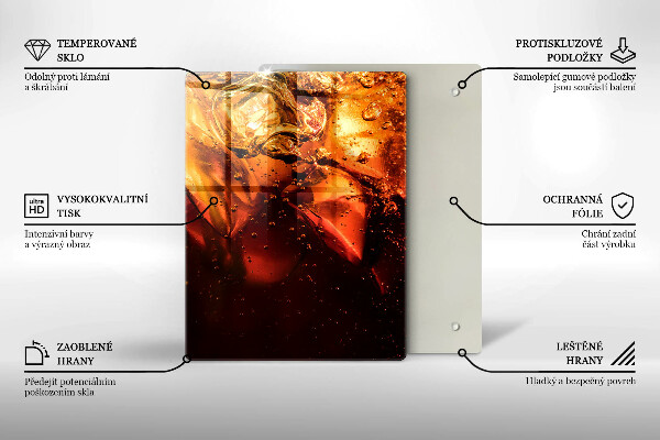 Skleněná krájecí deska Kolový nápoj s ledem