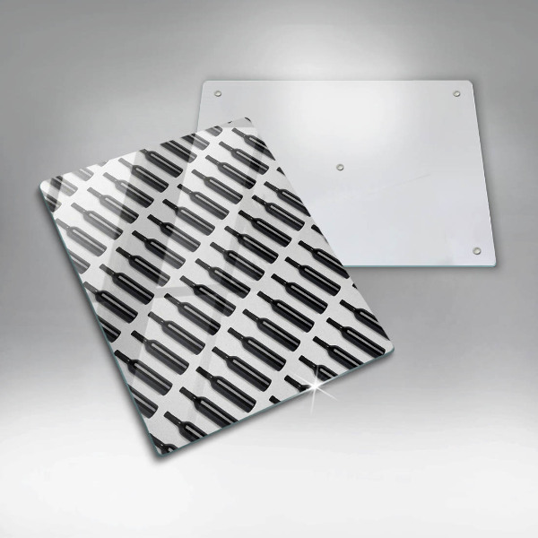 Skleněná krájecí deska Černé láhve vína