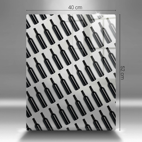 Skleněná krájecí deska Černé láhve vína