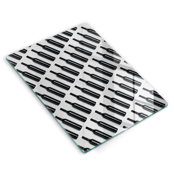 Skleněná krájecí deska Černé láhve vína