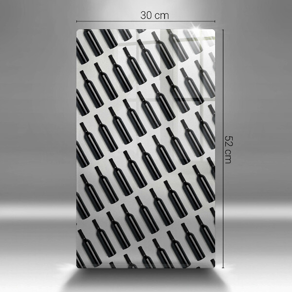 Skleněná krájecí deska Černé láhve vína