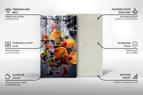 Skleněná krájecí deska Ovoce ve vodě