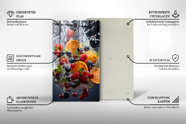 Skleněná krájecí deska Ovoce ve vodě