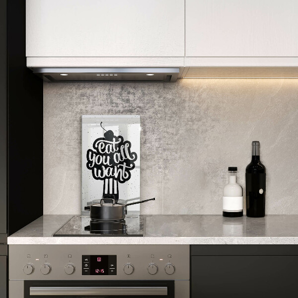 Skleněná krájecí deska Eat all you want